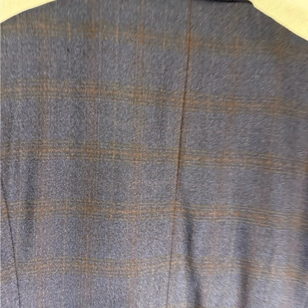 Joseph Abboud Blue Plaid suit jacket Angelico Super 100s Wool medium